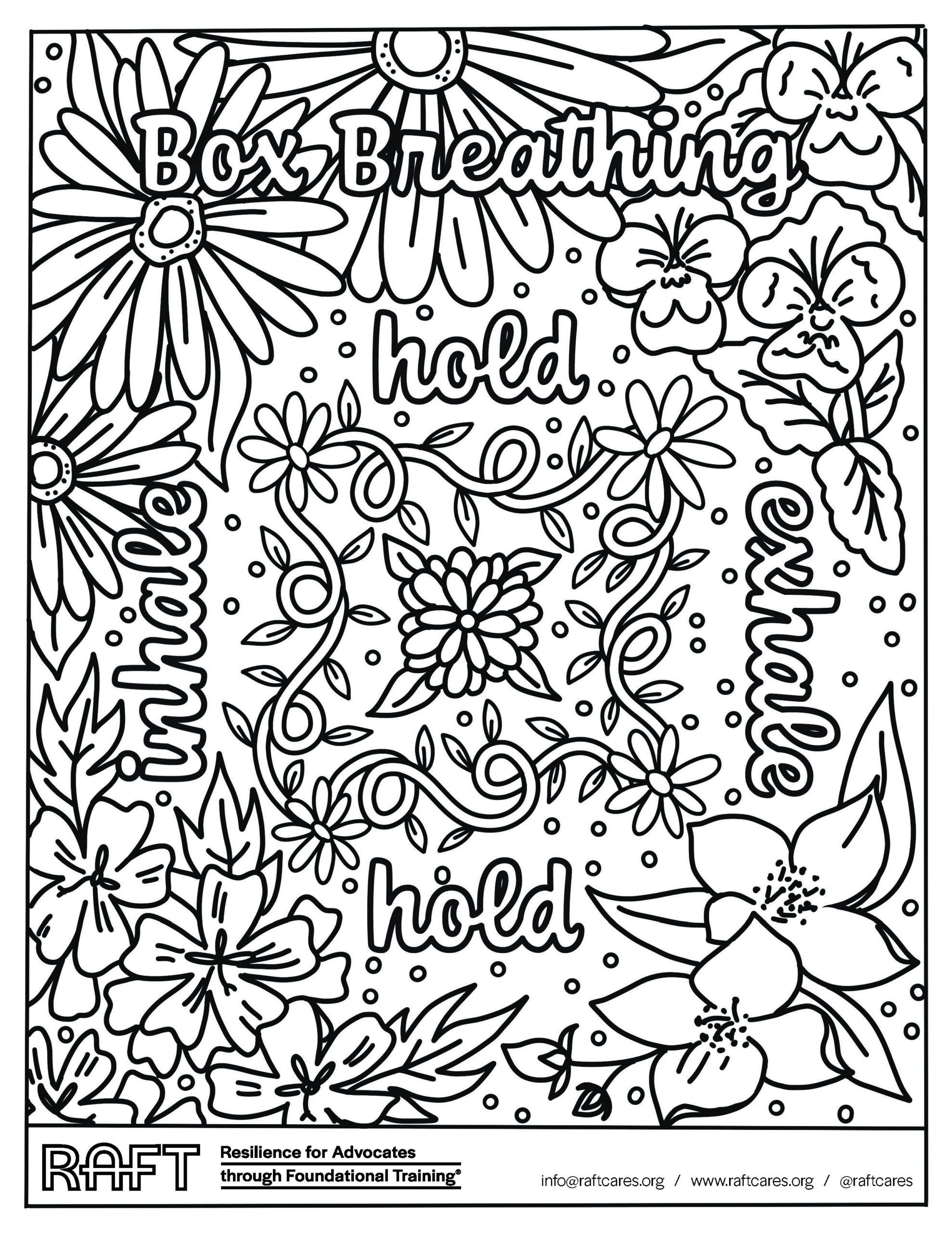 Box Breathing Coloring Page