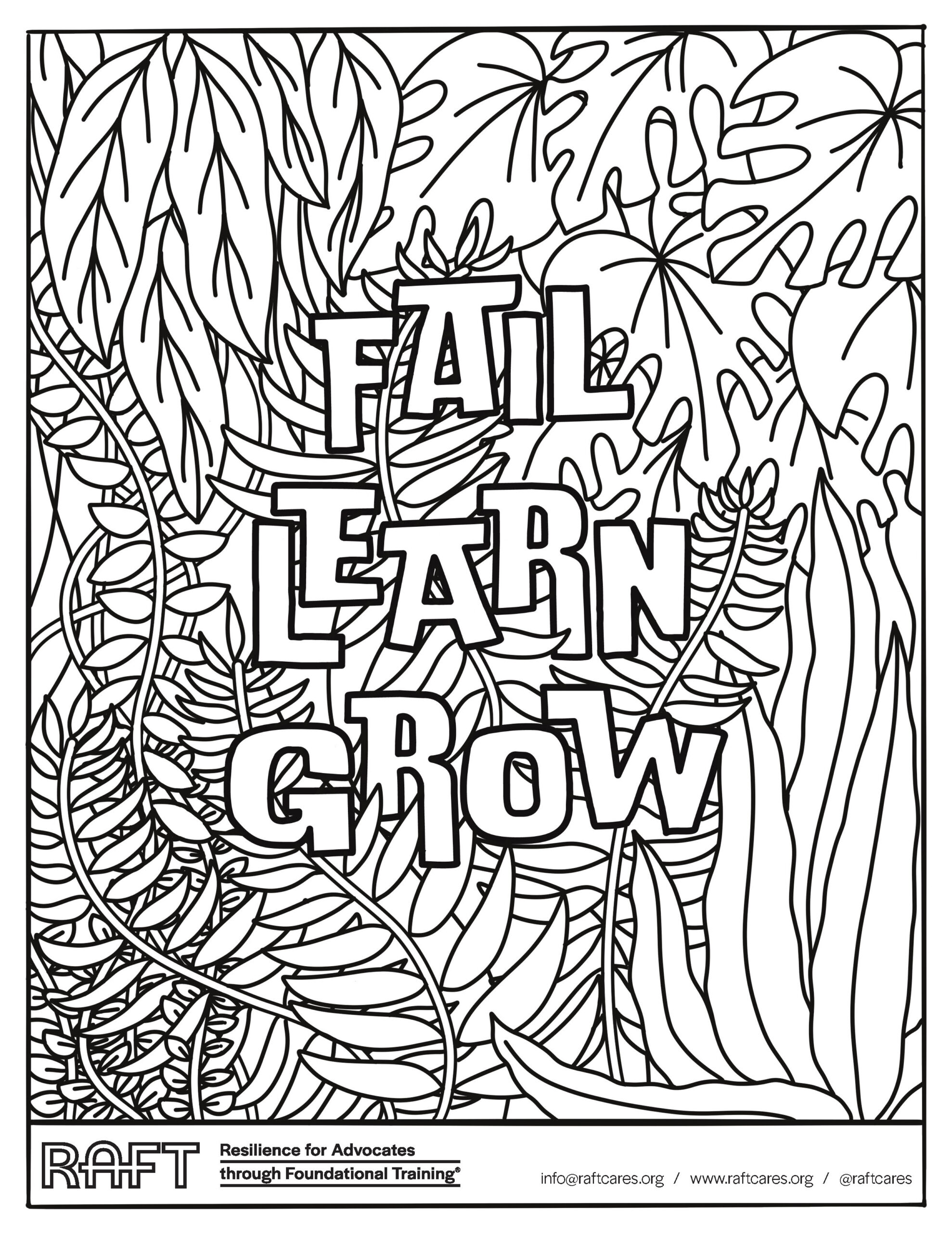 Fail Learn Grow Coloring Page