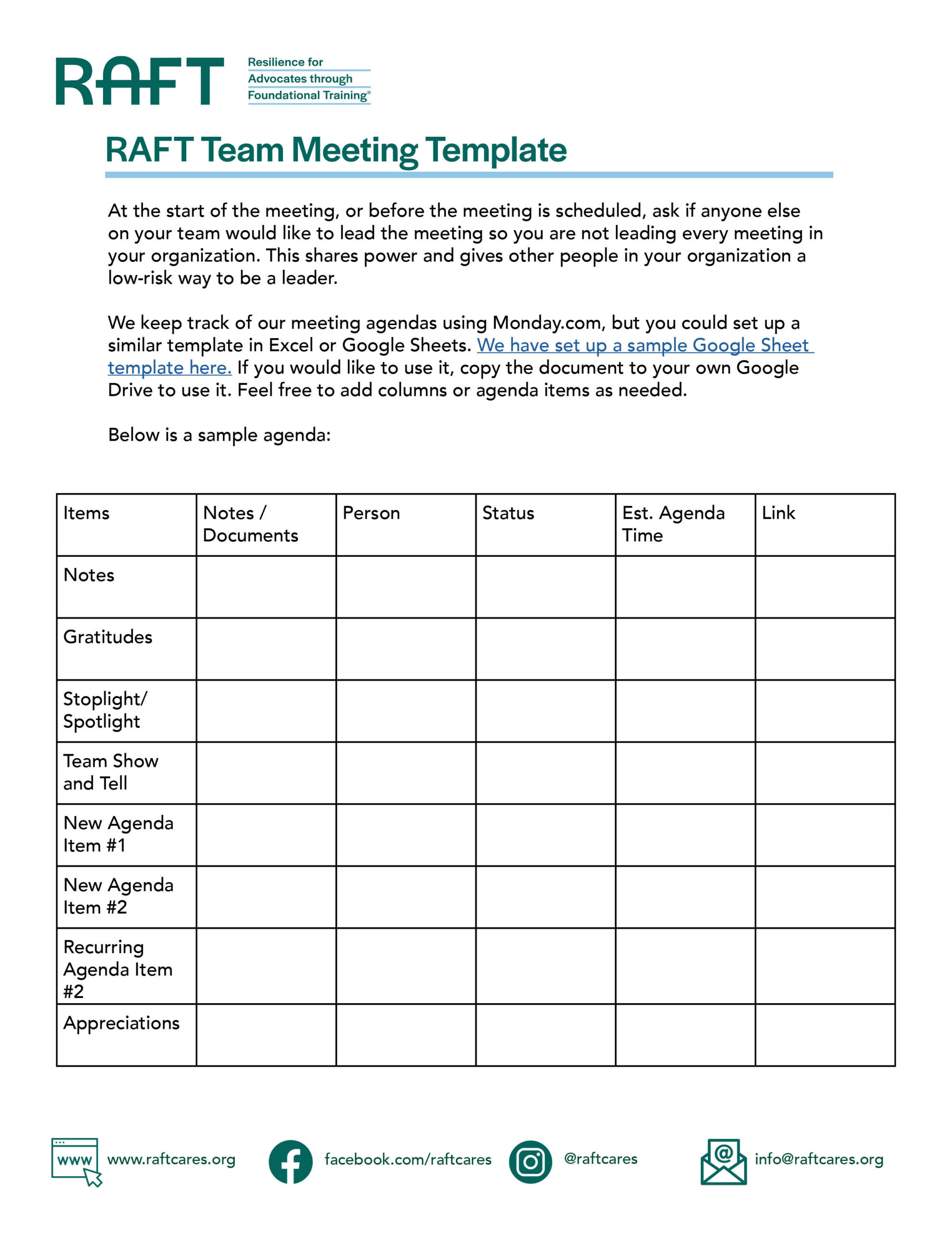 Team Meeting Template