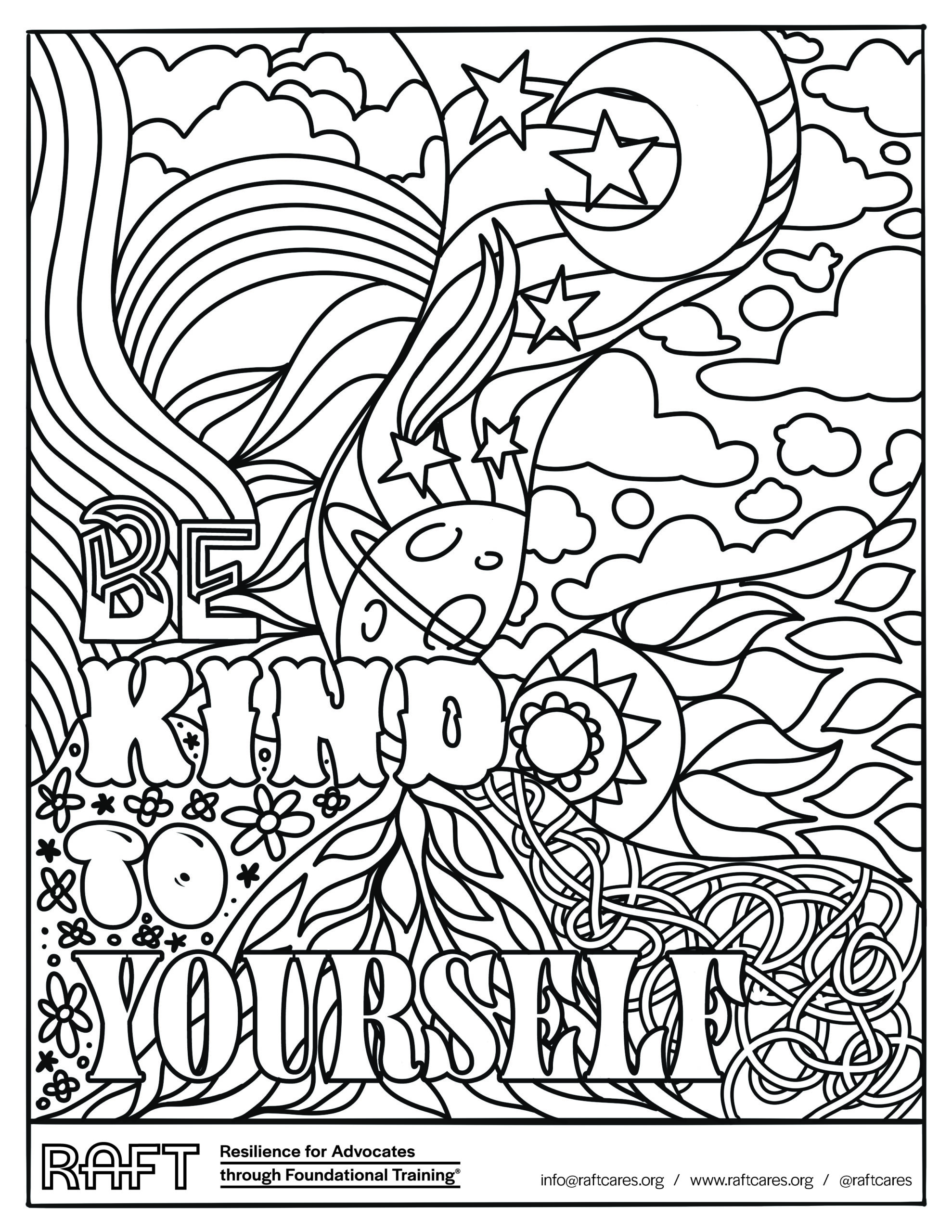 Be Kind to Yourself Coloring Page