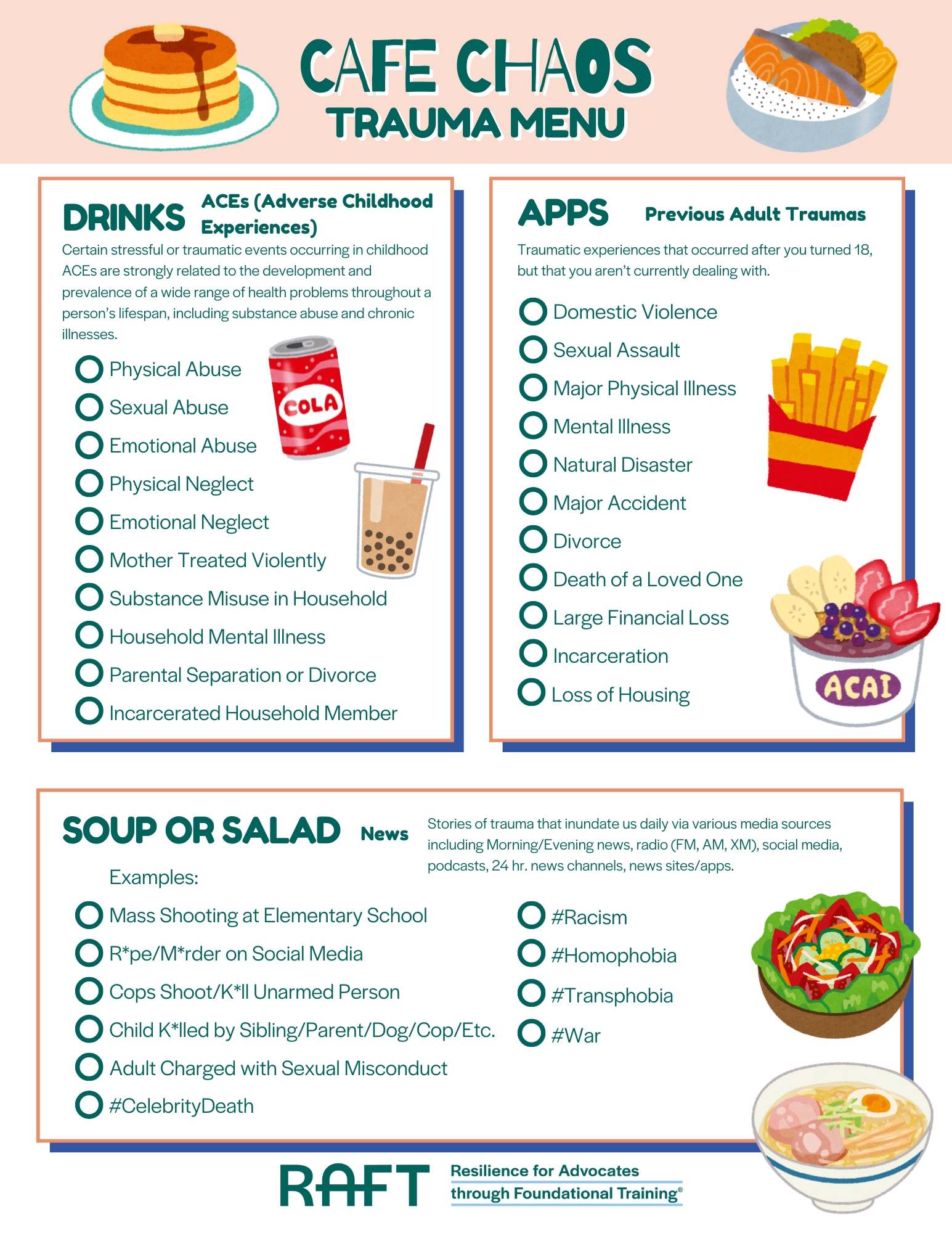 Cafe Chaos Trauma Menu