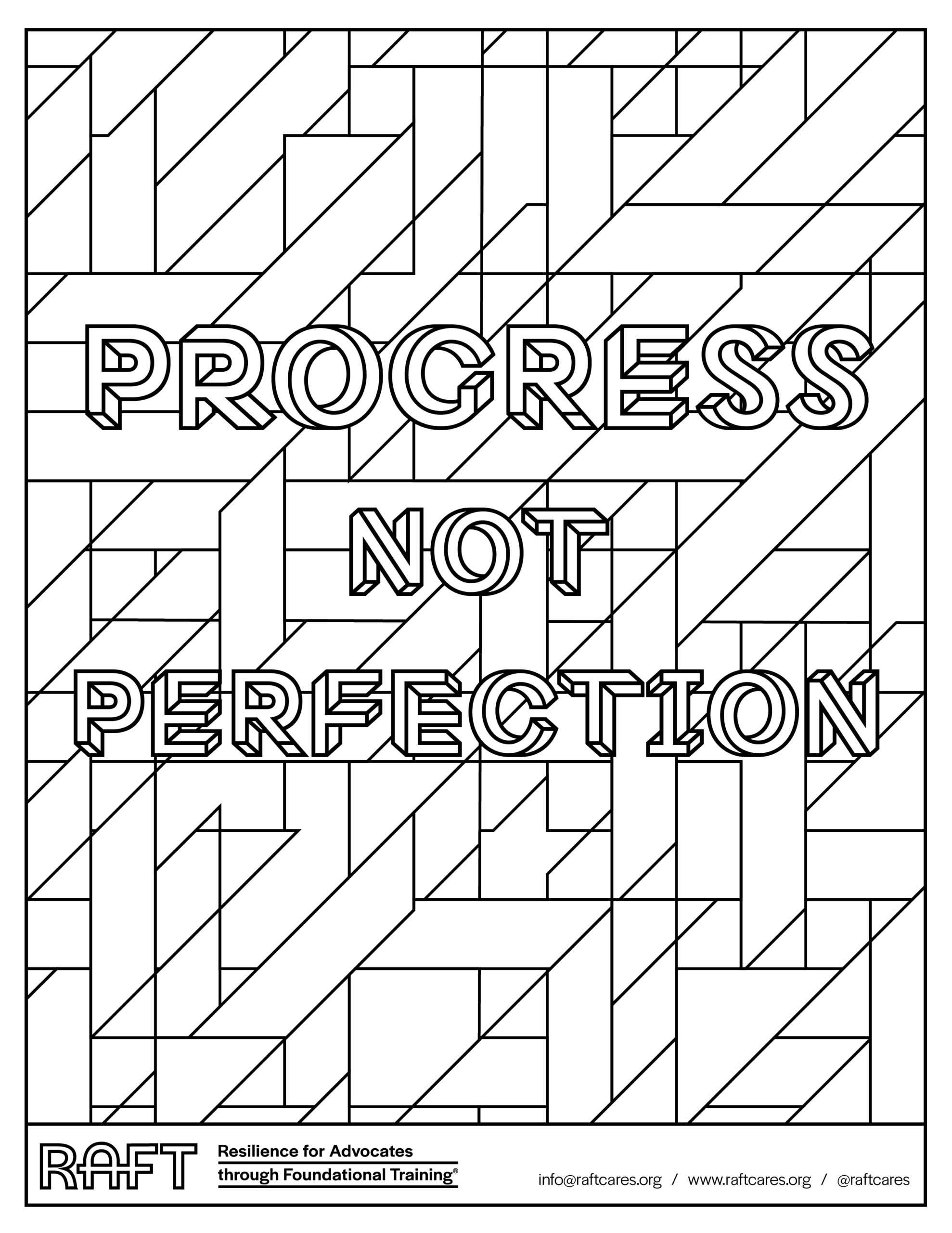 Progress, Not Perfection Coloring Page