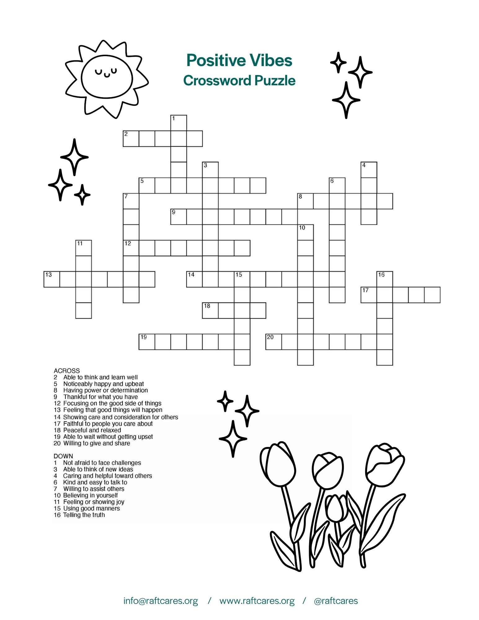 Positive Vibes Crossword Puzzle